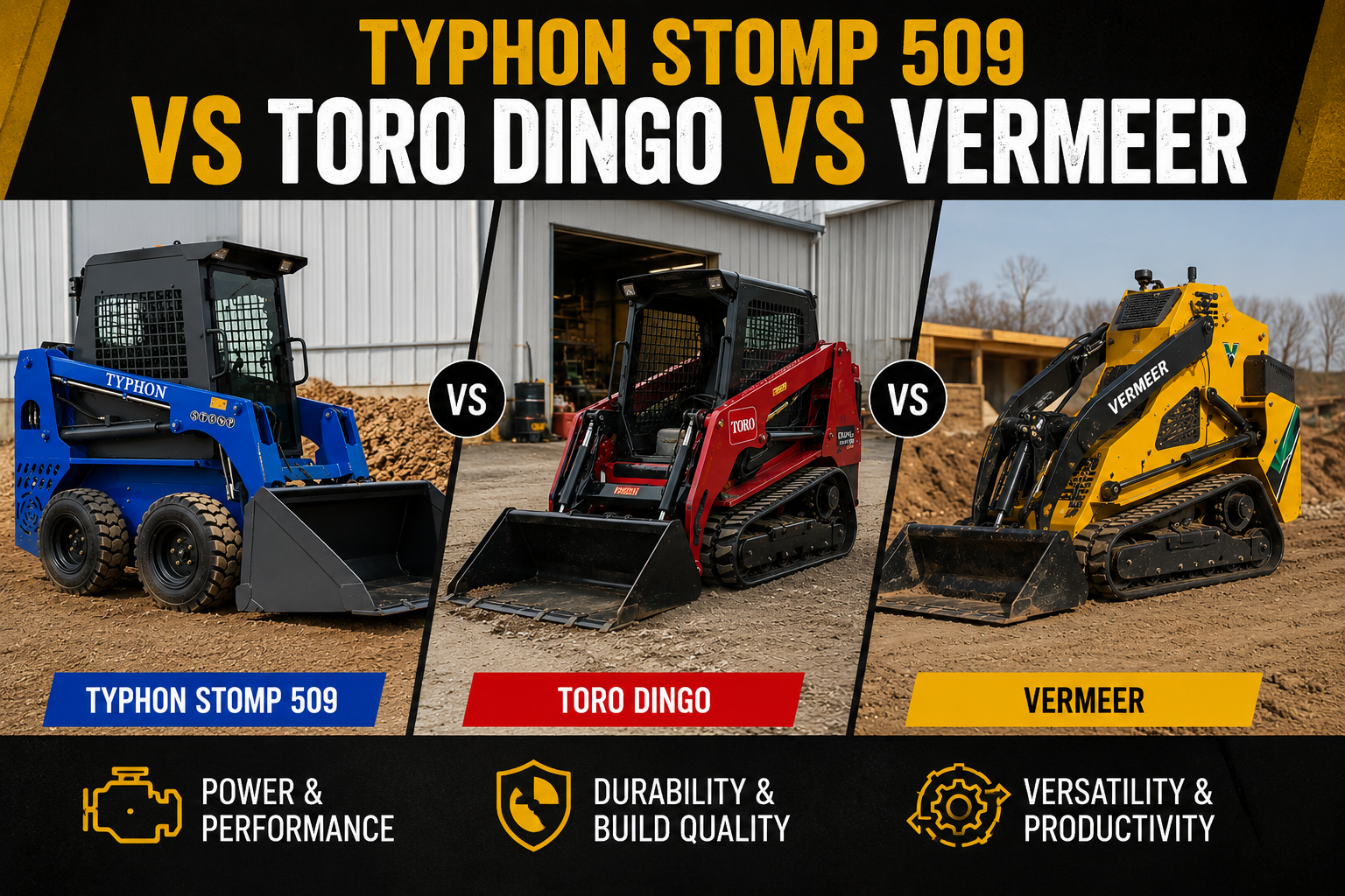 Typhon Stomp 509 vs Toro Dingo vs Vermeer