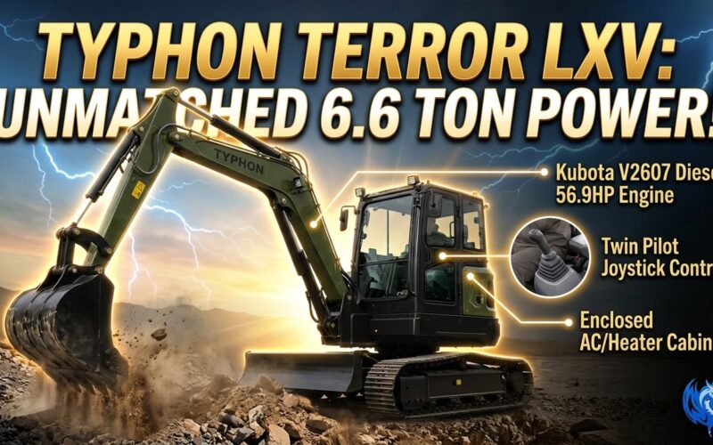 TYPHON TERROR LXV 6.6 Ton | Kubota V2607 | 56.9 HP , Boom Swing, Load-Sensing Hydraulics