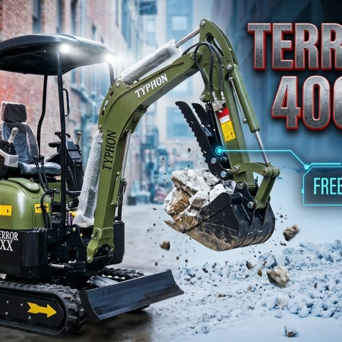 TYPHON TERROR XX 4000lbs | Kubota D902, Boom Swing, Compact Design, Full Power & FREE Thumb Clip