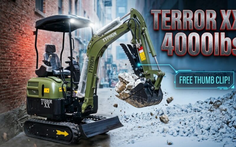 TYPHON TERROR XX 4000lbs | Kubota D902, Boom Swing, Compact Design, Full Power & FREE Thumb Clip