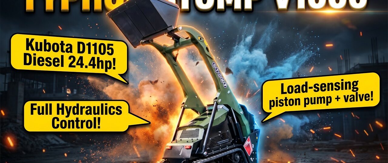 TYPHON STOMP V1000 1.5 TON Skid Steer | 780kg Lift, Kubota D1105 24.4HP | Lift, Dig, Drill & More