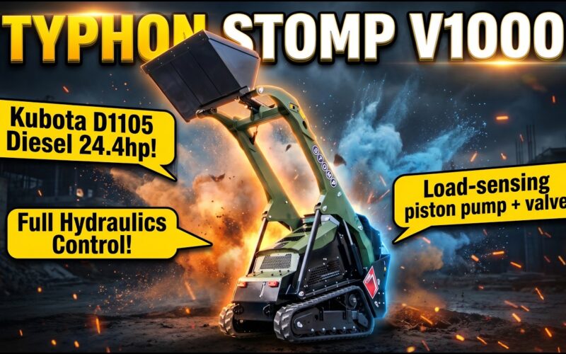 TYPHON STOMP V1000 1.5 TON Skid Steer | 780kg Lift, Kubota D1105 24.4HP | Lift, Dig, Drill & More