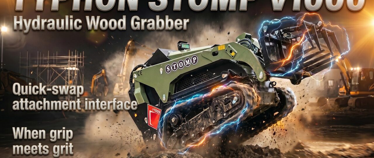 TYPHON STOMP V1000 + Wood Grabber Attachment in Action | 1.5 Ton Skid Steer Power | TYPHON Machinery