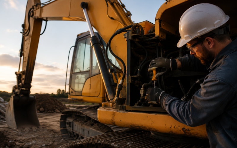 Excavator idle speed too high? Turn 1 screw to save $500 monthly