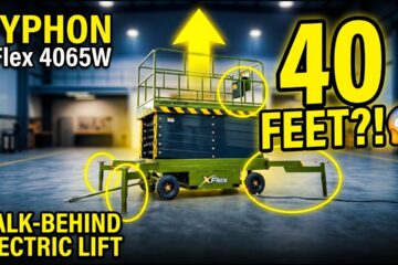 TYPHON xFlex 4065W Walk Behind Scissor Lift — 40 Ft Height | 1,102 Lbs Capacity | 110V Electric