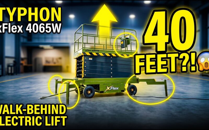 TYPHON xFlex 4065W Walk Behind Scissor Lift — 40 Ft Height | 1,102 Lbs Capacity | 110V Electric