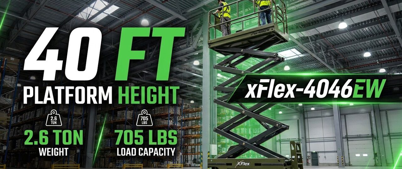 TYPHON xFlex 4046EW Electric Scissor Lift | 40 ft Platform Height | Ready to Work in 90 Seconds!