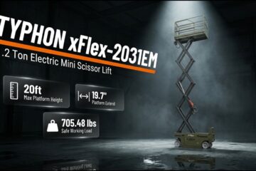 Electric Mini Scissor Lift for Tight Spaces — TYPHON xFlex 2031EM | 20 Ft | 705 lb | 6-8 Hr Battery