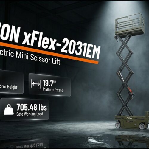 Electric Mini Scissor Lift for Tight Spaces — TYPHON xFlex 2031EM | 20 Ft | 705 lb | 6-8 Hr Battery