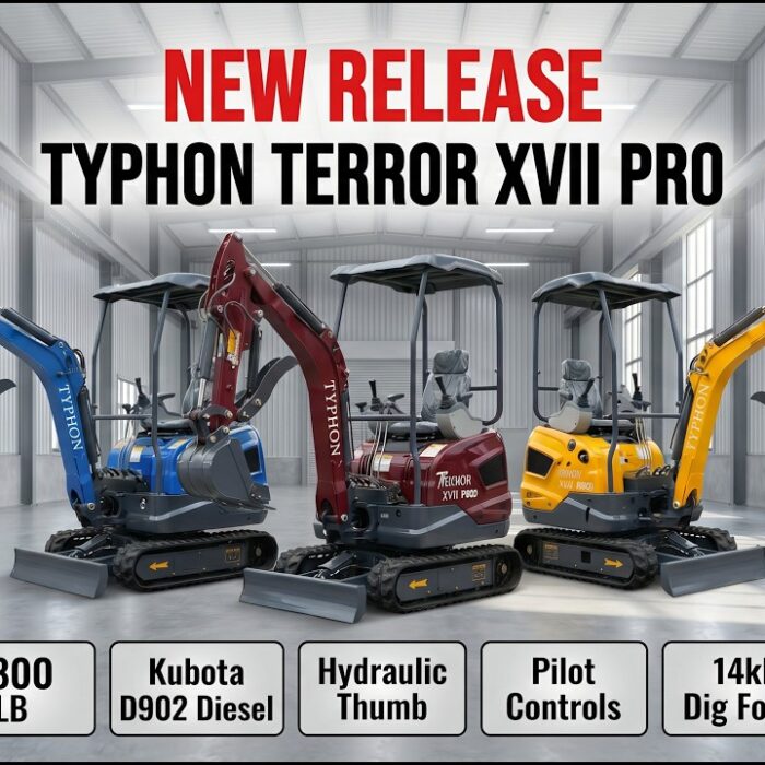 TYPHON TERROR XVII PRO 3800 lb— 20.4HP Kubota | 86-Inch Dig Depth | Dual Aux Hydraulics