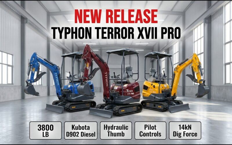 TYPHON TERROR XVII PRO 3800 lb— 20.4HP Kubota | 86-Inch Dig Depth | Dual Aux Hydraulics
