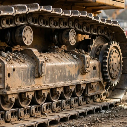 Dozer undercarriage wears fast.1 daily check doubles track life.