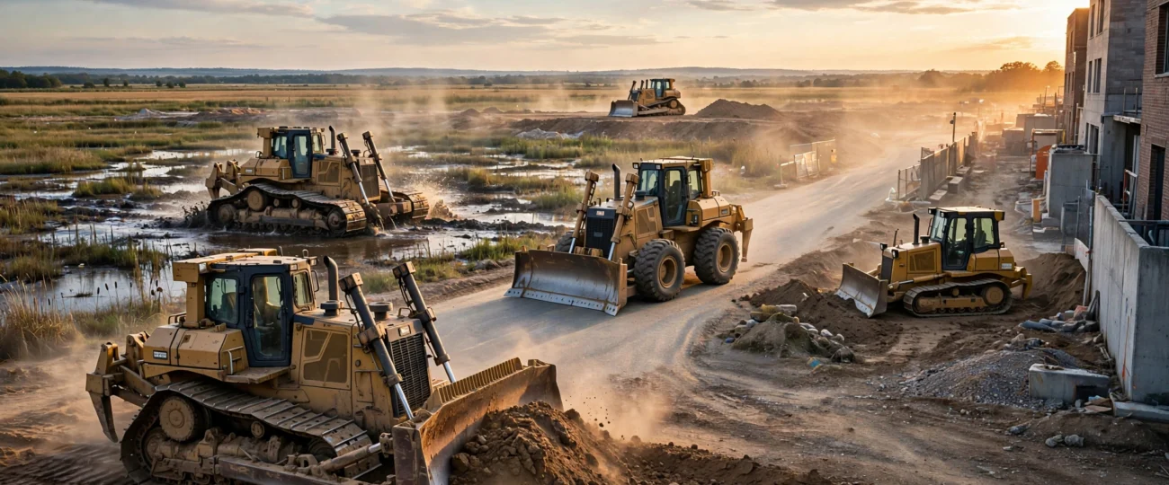 Bulldozer types guide. Crawler, wheel, mini, swamp, and hybrid.