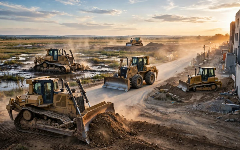 Bulldozer types guide. Crawler, wheel, mini, swamp, and hybrid.