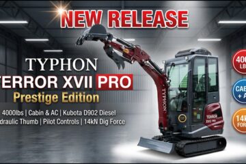 Typhon Terror XVII Pro Prestige 4000LBS Excavator – Kubota D902 20.4HP AC Cabin + Dual Circuits = Game Changer