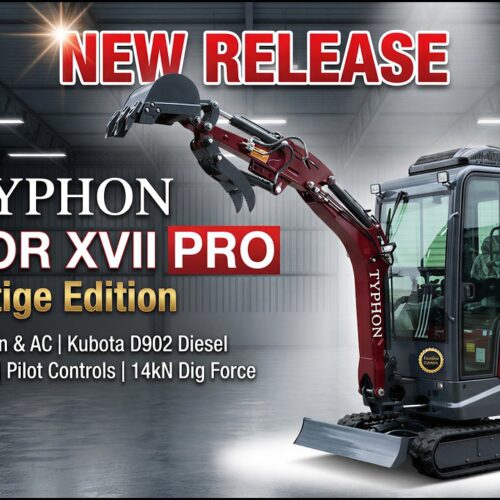 Typhon Terror XVII Pro Prestige 4000LBS Excavator – Kubota D902 20.4HP AC Cabin + Dual Circuits = Game Changer