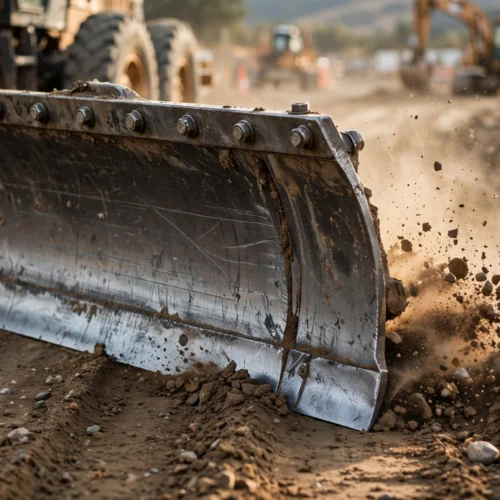 Grader moldboard wears uneven. 1 angle change saves 500 dollars monthly.
