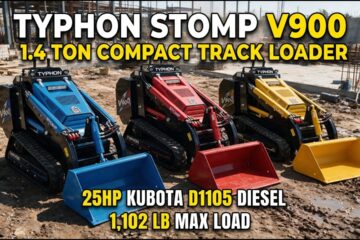 TYPHON STOMP V900 — 1.4-Ton Mini Skid ste Loader | 25HP Kubota D1105 EPA | 1,102 lb Capacity
