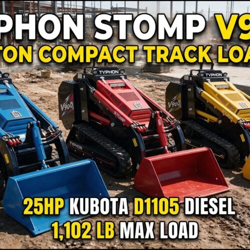 TYPHON STOMP V900 — 1.4-Ton Mini Skid ste Loader | 25HP Kubota D1105 EPA | 1,102 lb Capacity