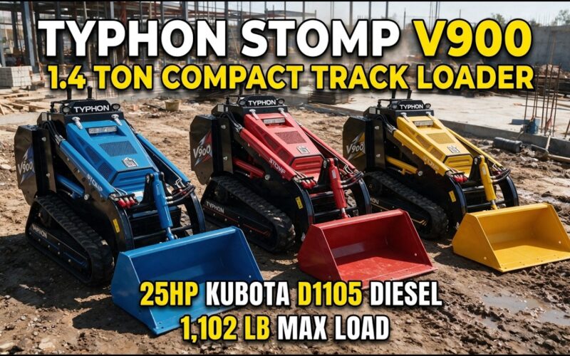 TYPHON STOMP V900 — 1.4-Ton Mini Skid ste Loader | 25HP Kubota D1105 EPA | 1,102 lb Capacity