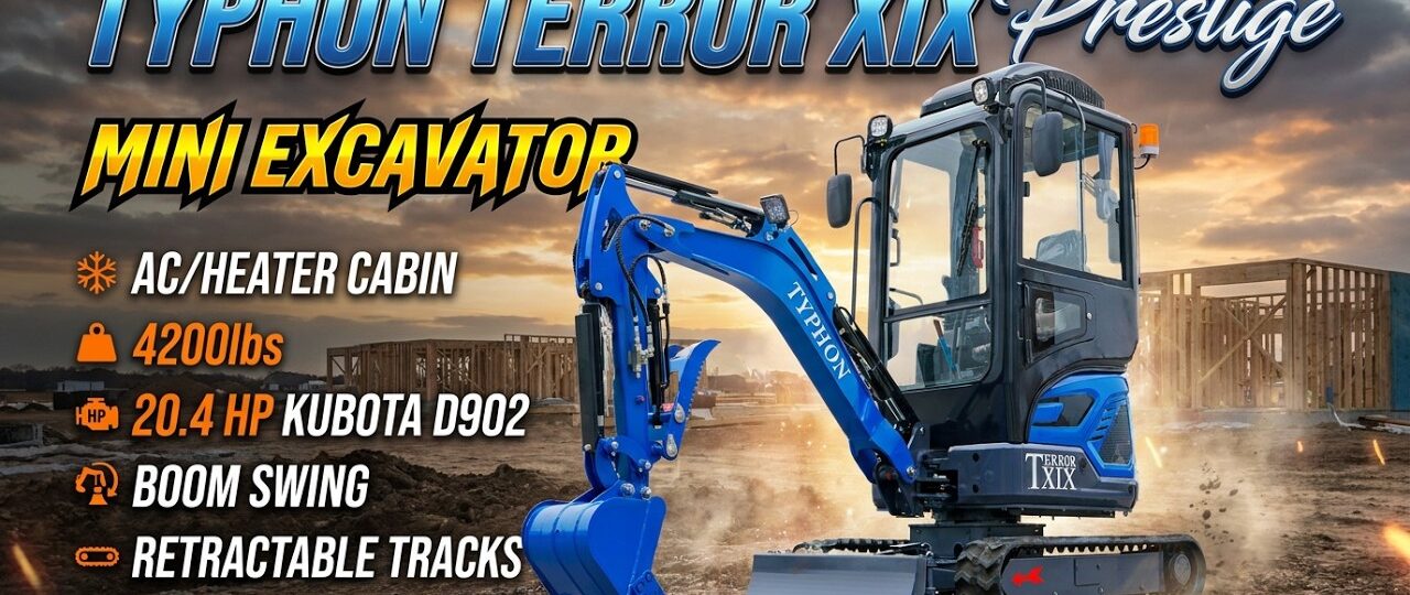 TYPHON TERROR XIX Prestige | 20.4 HP Kubota | Retractable Tracks, Enclosed Cab | Boom swing