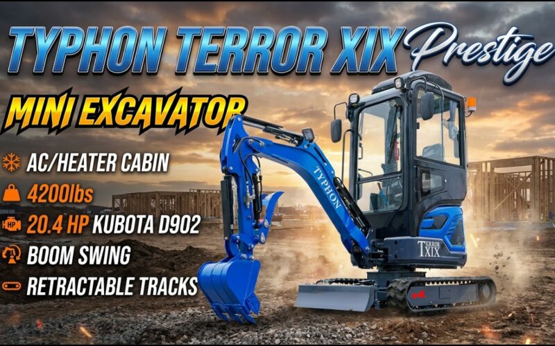 TYPHON TERROR XIX Prestige | 20.4 HP Kubota | Retractable Tracks, Enclosed Cab | Boom swing