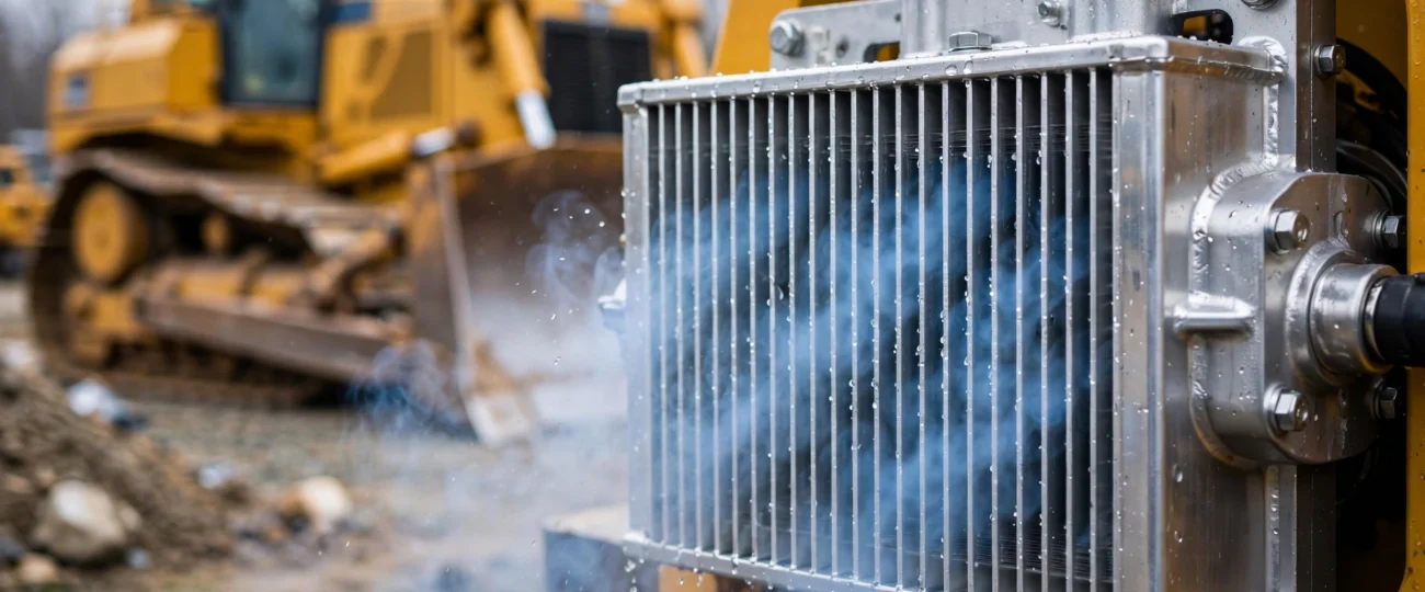 Bulldozer transmission overheats. 1 cooler cleaning drops the temperature by 50 degrees.