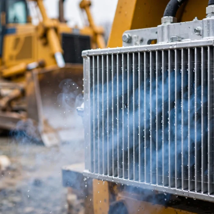 Bulldozer transmission overheats. 1 cooler cleaning drops the temperature by 50 degrees.