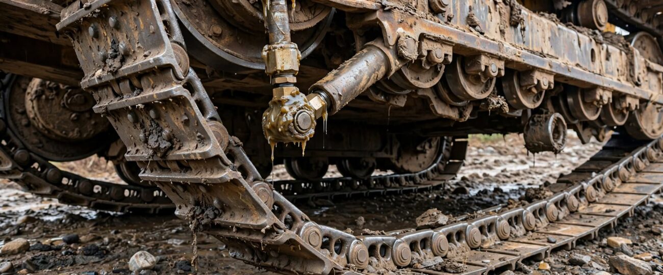 Bulldozer track tension wrong. 1 grease adjustment prevents track derailment.