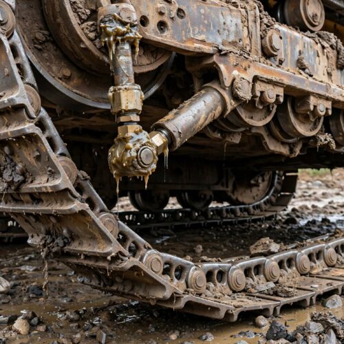 Bulldozer track tension wrong. 1 grease adjustment prevents track derailment.