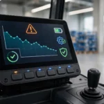 Electric forklift controller shows error code. 1 diagnostic read saves repair cost.