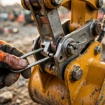 Mini excavator quick coupler locks loose. 1 safety pin check saves lives.