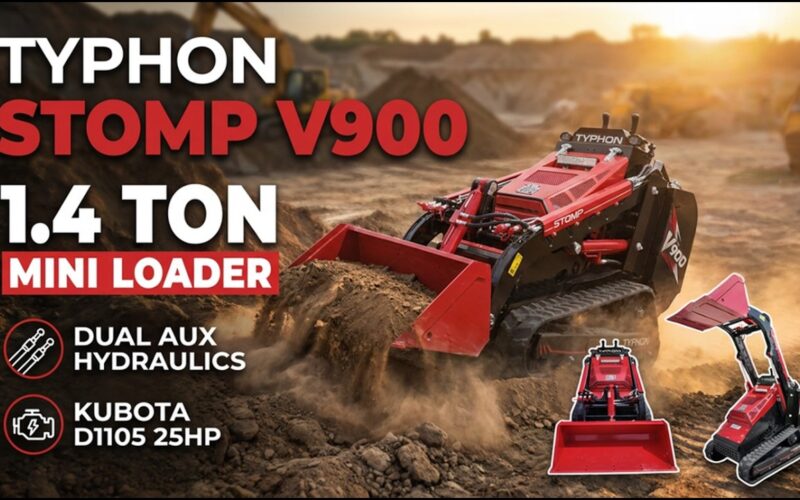 TYPHON STOMP V900 —1.4-Ton Mini Track Loader | 25HP EPA Kubota, 35.9 In Wide | 12.7 GPM Hydraulics