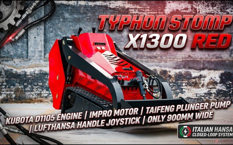 TYPHON STOMP X1300 RED | 25HP Kubota D1105 | Italian HANSA Controls | Lufthansa joystick