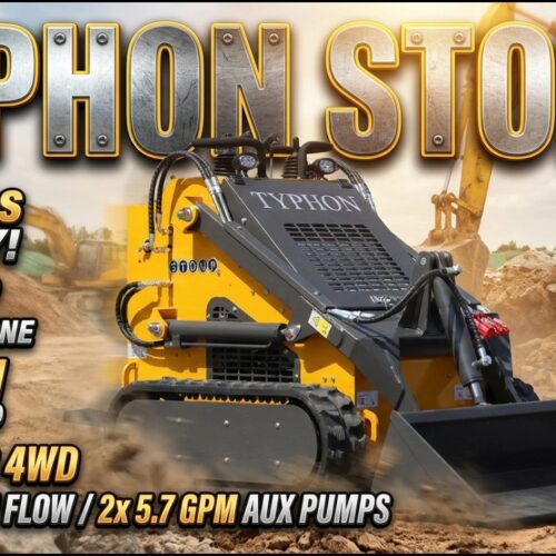 TYPHON STOMP 2000LB Skid Steer |23.5 hp Briggs & Stratton engine, Fits Tight Spaces | Hydraulic 4WD
