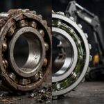 Excavator swing bearing wears out. 1 grease type change doubles bearing life.