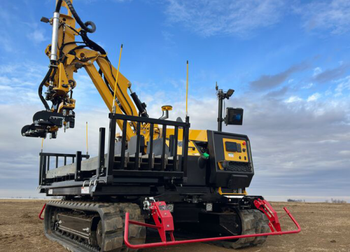 Automated material transporter simplifies solar field pile shakeout