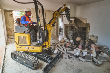 One-ton micro excavator from Cat fits through 30-inch doorways