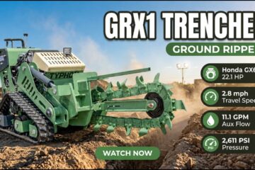TYPHON GroundRipper GRX-1 Compact Tracked Trencher | 29.5″ Deep Cuts with Honda GX690 Power